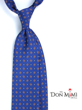 NADA Blue English Printed Silk 3 fold Necktie
